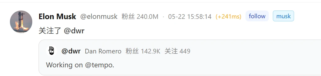 Musk followed Dan Romero, co-founder of Farcaster on the Base ecosystem