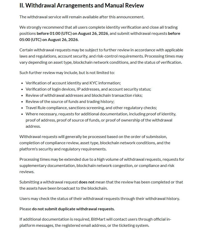 Having trouble withdrawing funds from Bitmart? A WOO X ambassador claims that Bitmart is restricting withdrawals on the grounds of “security reasons,” which may constitute misappropriation of user funds.